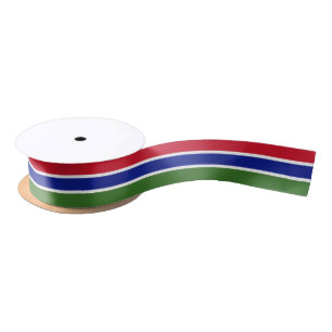 Gambian flag ribbon satin ribbon