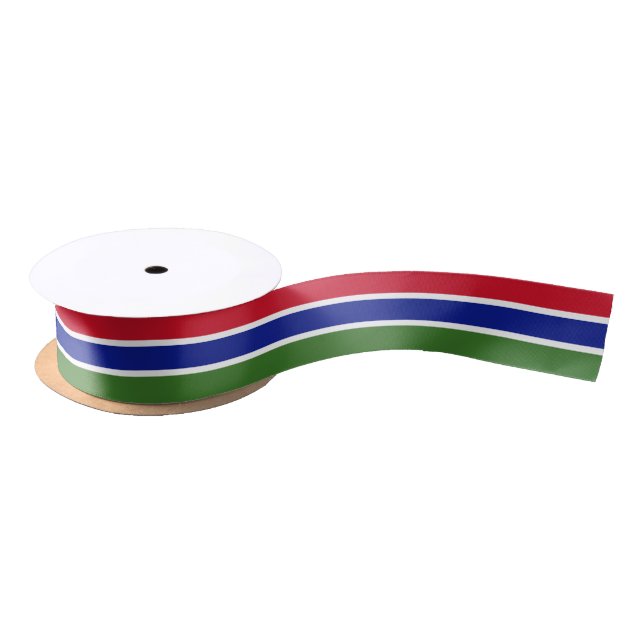 Gambian flag ribbon satin ribbon (Spool)