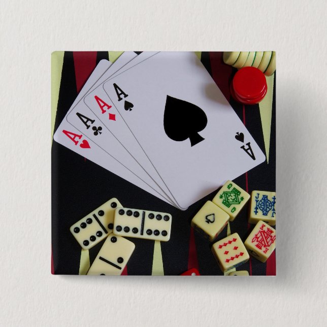 gambler 15 cm square badge (Front)