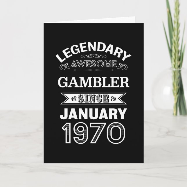 Gambler January 1970 50th Birthday Gift Card (Front)