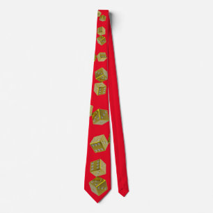 Gambler Red and Gold Neck Tie