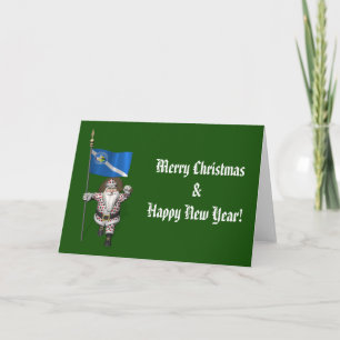 Gambler Santa Claus With Ensign Of Las Vegas Holiday Card