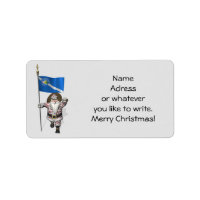 Gambler Santa Claus With Ensign Of Las Vegas