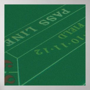 Gamblers Craps Table Wrapping Paper Design Poster