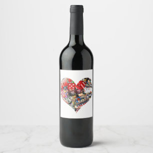 Gamblers Delight - Las Vegas Icons Collage Wine Label