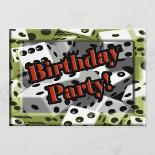 Gamblers Dice Birthday Party Invitation