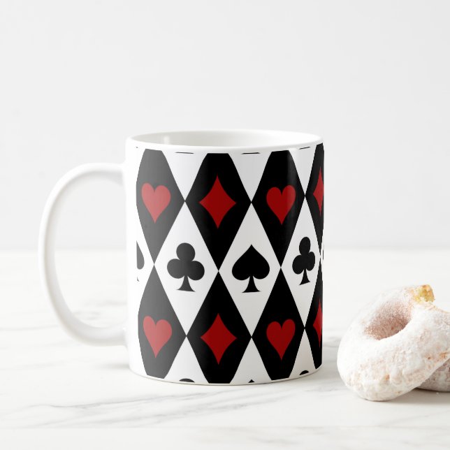 Gambling Blackjack Card Player Casino Las Vegas Coffee Mug (With Donut)