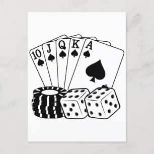 Gambling Casino Cards Dice Poker Chips Art 