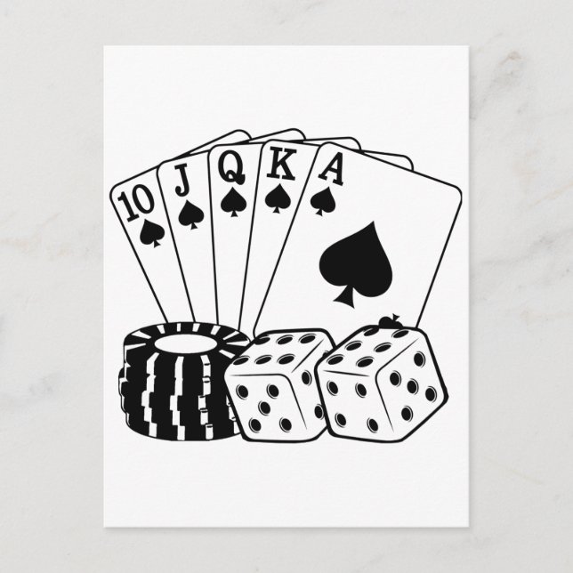 Gambling Casino Cards Dice Poker Chips Art  (Front)
