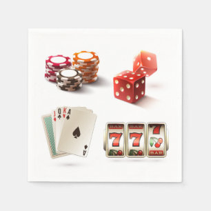 Gambling Casino Poker Dice Cards Napkin