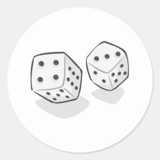 Gambling Dice Classic Round Sticker