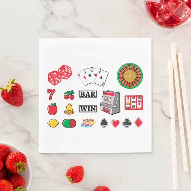 Gambling Elements Casino Games Napkin (Creator Uploaded)