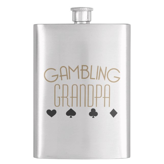 Gambling Grandpa Hip Flask (Front)