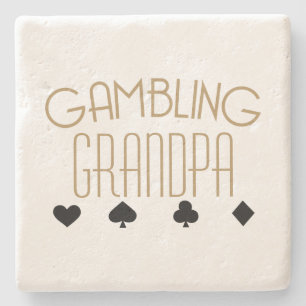 Gambling Grandpa Stone Coaster