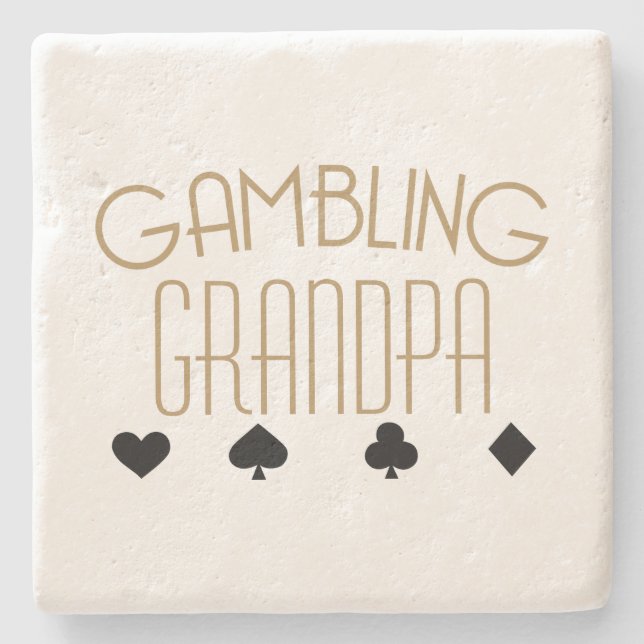 Gambling Grandpa Stone Coaster (Front)