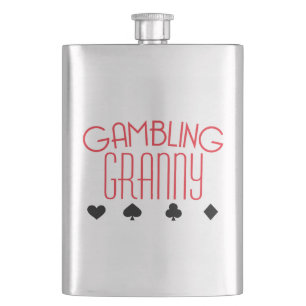 Gambling Granny Hip Flask