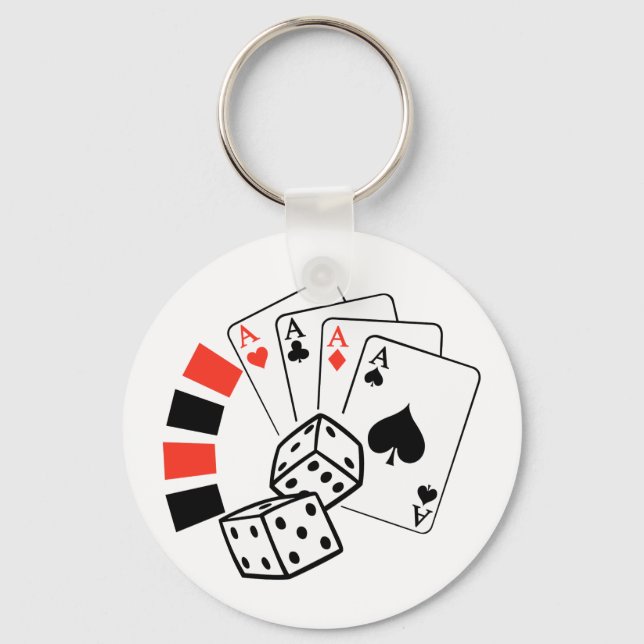 Gambling Montage Key Ring (Front)