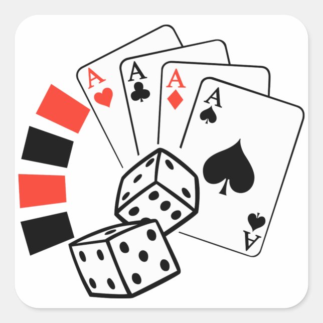 Gambling Montage Square Sticker (Front)