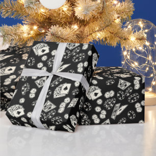 Gambling Poker Straight Flush Cards Dice Wrapping Paper