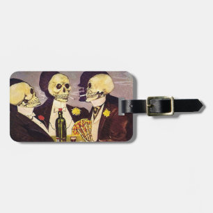 Gambling Skeletons Luggage Tag