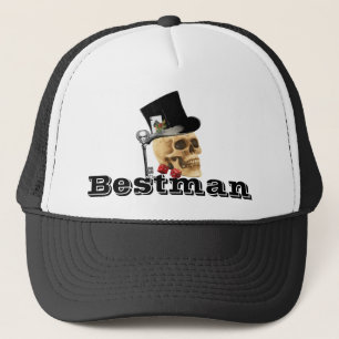 Gambling skull bestman trucker hat