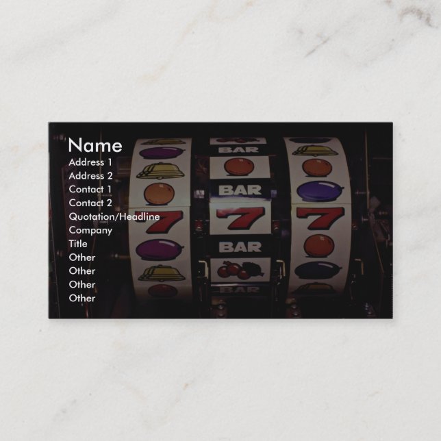 Gambling, slot machines business card (Front)