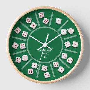 Gambling table dice round clock
