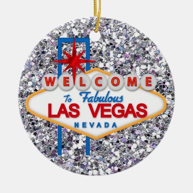 Gambling - Vegas Ceramic Tree Decoration (Front)