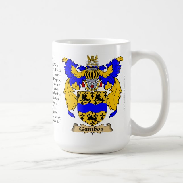 Gamboa name, the Origin, the Meaning and the Crest Coffee Mug (Right)