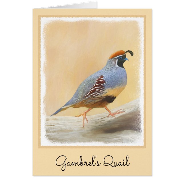 Gambrel's Quail Painting Original Bird Art (Front)