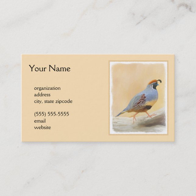 Gambrel's Quail Painting Original Bird Art Business Card (Front)