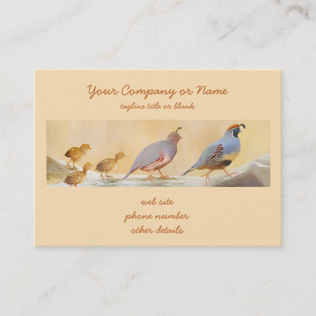 Gambrel's Quail Painting Original Bird Art Business Card (Front)