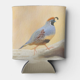 Gambrel's Quail Painting Original Bird Art Can Cooler