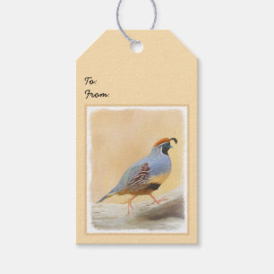 Gambrel's Quail Painting Original Bird Art Gift Tags