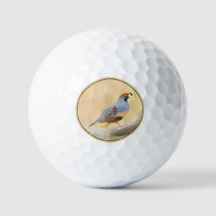 Gambrel's Quail Painting Original Bird Art Golf Balls