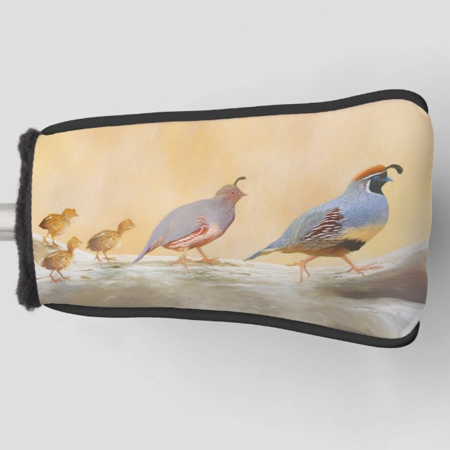Gambrel's Quail Painting Original Bird Art Golf Head Cover (Front)
