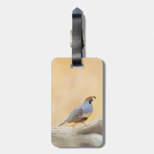 Gambrel's Quail Painting Original Bird Art Luggage Tag