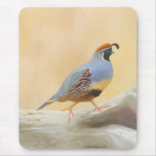 Gambrel's Quail Painting Original Bird Art Mouse Mat