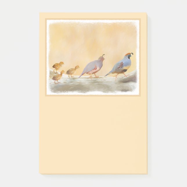 Gambrel's Quail Painting Original Bird Art Post-it Notes (Front)