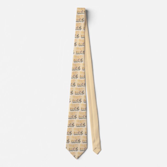 Gambrel's Quail Painting Original Bird Art Tie (Front)