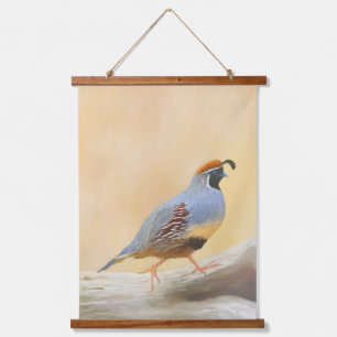 Gambrel's Quail Painting - Original Wild Bird Art Hanging Tapestry