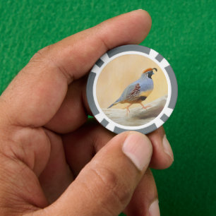 Gambrel's Quail Painting  - Original Wild Bird Art Poker Chips