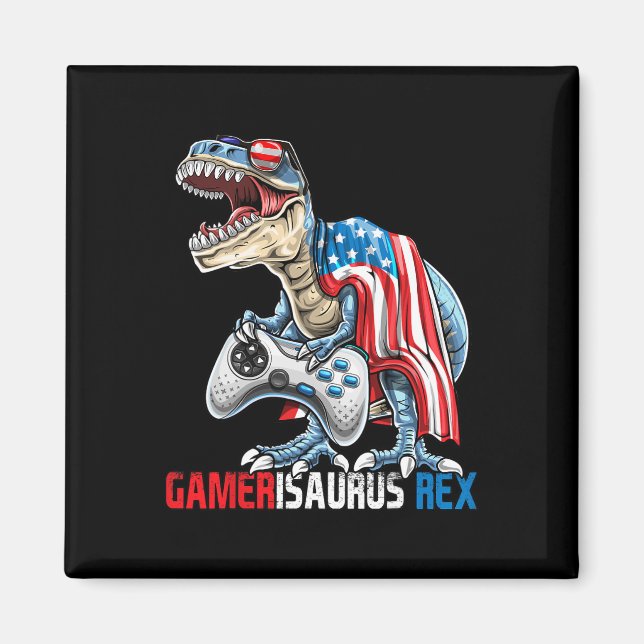 Game 4th Of July T Rex Dinosaur Amerisaurus Rex Bo Magnet (Front)