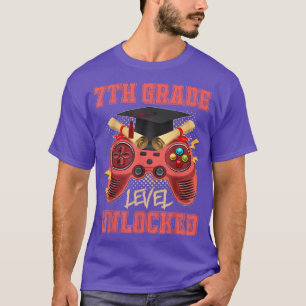Game 7th Grade Level Unlocked Video Game Cool Back T-Shirt