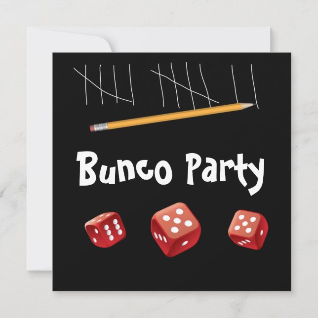 Game and Bunco Dice Invitation (Front)