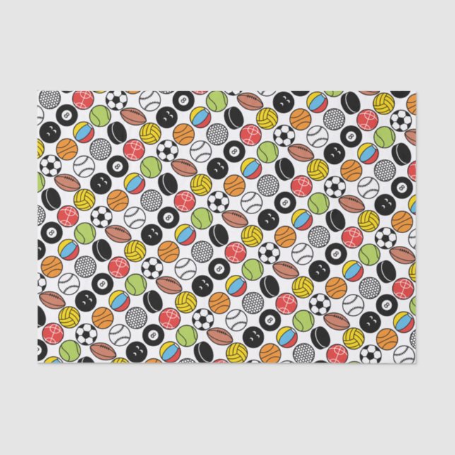 Game and Sports Balls Tissue Paper (Front)
