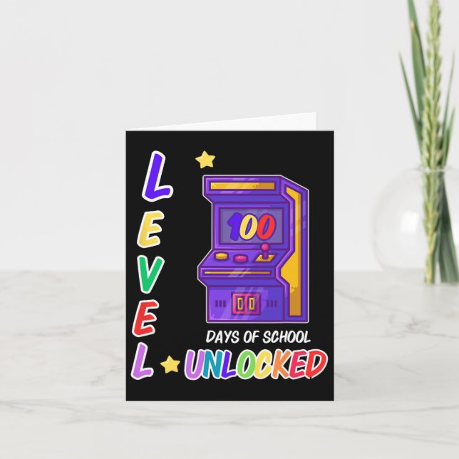 Game Arcade Controller Level 100 Days Of School Un Card (Front)
