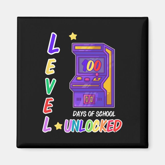 Game Arcade Controller Level 100 Days Of School Un Magnet (Front)