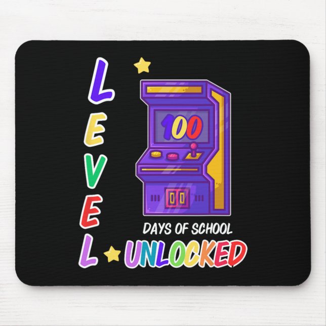 Game Arcade Controller Level 100 Days Of School Un Mouse Mat (Front)