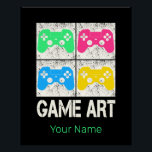 Game Art Vintage Gamepad Retro Controller Gamers Poster<br><div class="desc">Game Art retro design for gamers and level up nerds who like pop art. A vintage gaming souvenir for any geek. Solid gamepad and controller artwork for vintage nerds and unlocked gamers. Game art retro design for nerds and gamers. Not only gaming enthusiasts but also vintage fans and controller gamers...</div>